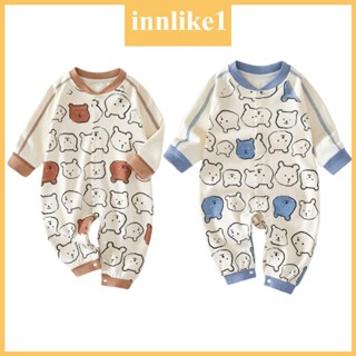 Innlike1 เสื้อผ้าเด็กทารกแรกเกิด Unisex ลายหมี Onesie ใช้สําหรับเด็กผู้หญิง เด็กผู้ชาย