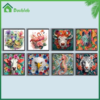 【Doub X ✮】ภาพวาดปักเพชร ทรงกลม แนวโมเสก ลายนกฮูก หงส์ เสือ หมาป่า 5D DIY สําหรับตกแต่งบ้าน ✮