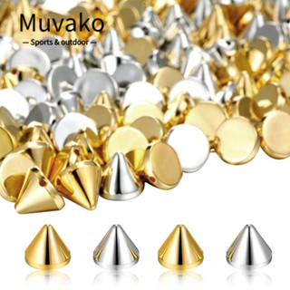 Muvako เข็มหมุดพลาสติก สีเงิน สีทอง 10 มม. สําหรับเสื้อผ้าหนัง 200 ชิ้น