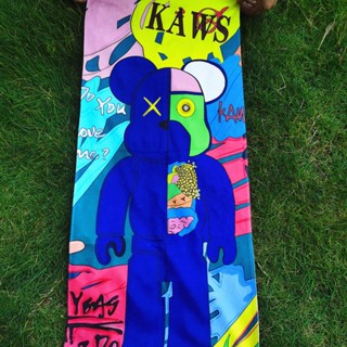 ☀ผ้าขนหนู สไตล์สปอร์ต☀ ผ้าขนหนูอาบน้ํา ลายหมีน้อย KAWS ดูดซับน้ําได้ดี แบบแห้งเร็ว ขนาดใหญ่พิเศษ สไตล์ฮ่องกง สําหรับคู่รัก เล่นกีฬา เข้ายิม