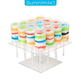 [Sunnimix1] ขาตั้งอะคริลิค ทรงสี่เหลี่ยม 16 หลุม มั่นคง สําหรับวางเค้ก ขนมหวาน เค้ก งานแต่งงาน วันครบรอบ ห้องอาบน้ําเด็ก