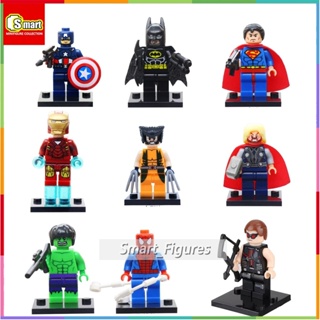 ฟิกเกอร์ Marvel Series Building Blocks Wolverine Thor Hulk Captain America Batman Spiderman ของขวัญ ของเล่นสําหรับเด็ก