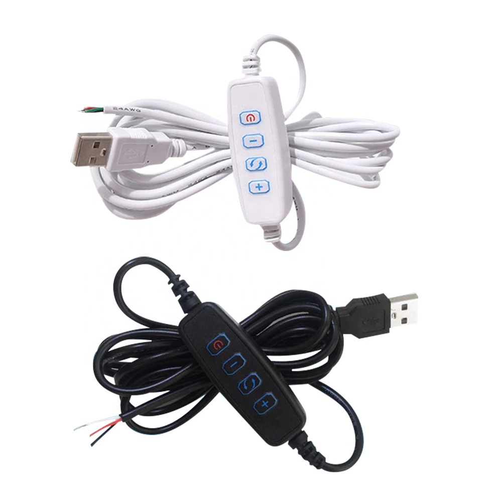 DC 5V LED Dimmer พอร์ต USB แหล่งจ่ายไฟสาย Dimming สีการจับคู่สายต่อพร้อมสวิตช์เปิดอะแดปเตอร์สําหรับหลอดไฟ LED