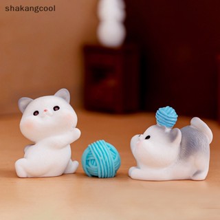 Shakangcool ตุ๊กตาแมวเรซิ่นจิ๋วน่ารัก สําหรับตกแต่งบ้าน ห้องลูกแมว โต๊ะทํางาน ของขวัญ