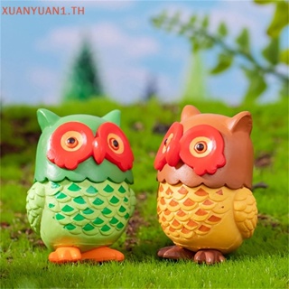 Xuan ตุ๊กตาฟิกเกอร์ รูปการ์ตูนนกฮูก ขนาดเล็ก สําหรับตกแต่งบ้านตุ๊กตา 1 ชิ้น