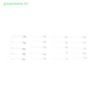 Greatshore หลอดไฟนีออน 2 สายทองแดง 6X13 มม. สีเขียว 20 ชิ้น