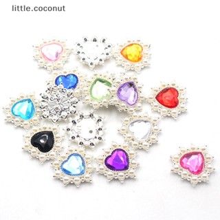 [little.coconut] กระดุมไข่มุก รูปหัวใจ สําหรับตกแต่งเสื้อผ้า กระโปรง DIY