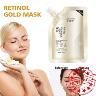 Retinol Gold Mask มาส์กหน้า ทําความสะอาดล้ําลึก ให้ความชุ่มชื้น บํารุงผิว ลอกออกได้ 100 กรัม I3F0