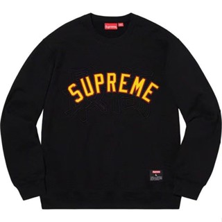 UTKO Supreme Kanji Logo Crewneck top embroidery plus Velvet Street Mens and womens round neck sweater