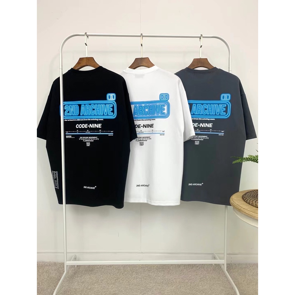 2ND ARCHIVE High Street Creative Print Loose Short Sleeve T-Shirt Genderless Wear