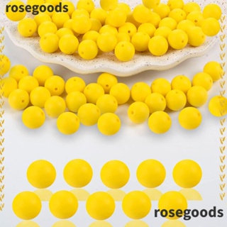 Rosegoods1 ลูกปัดซิลิโคน ทรงกลม 15 มม. 15 มม. สําหรับทํางานฝีมือ DIY 56 ชิ้น