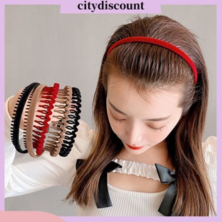 &lt;citydiscount&gt; ที่คาดผม แบบยืดหยุ่น ขอบนิ่ม กันลื่น สีพื้น เครื่องประดับ สําหรับผู้หญิง