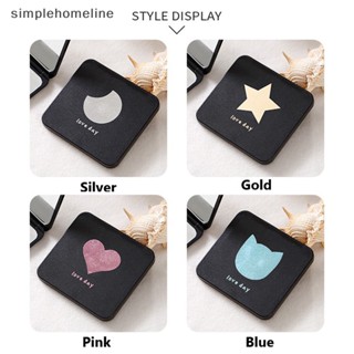 [simplehomeline] กระจกแต่งหน้า ทรงสี่เหลี่ยม ขนาดเล็ก แบบพกพา พร้อมส่ง