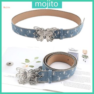 Mojito เข็มขัดกางเกงทางการ ผู้หญิง สําหรับชุดเดรส เข็มขัดคาดเอว พร้อมหัวเข็มขัด รูปผีเสื้อ