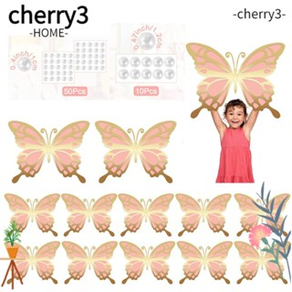 Cherry3 สติกเกอร์ติดผนัง ลายผีเสื้อ น้ําหนักเบา 12 ชิ้น พร้อมกระดาษไข่มุก 60 ชิ้น 12 นิ้ว และ 10 นิ้ว สีชมพูทอง สําหรับตกแต่งบ้าน