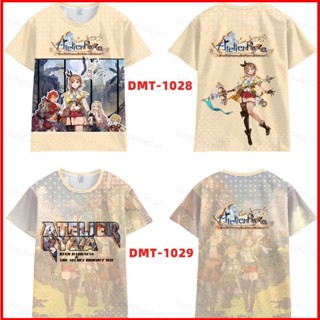 เสื้อยืดแขนสั้น พิมพ์ลายอนิเมะ Fash Atelier Ryza Ever Darkness &amp; The Secret Hideout The Animation 3 มิติ สําหรับผู้ชาย