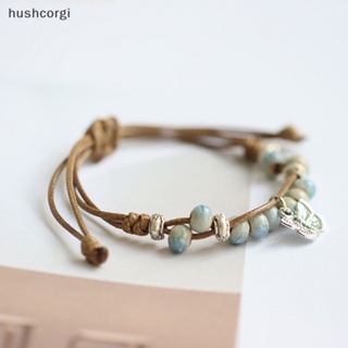 [hushcorgi] สร้อยข้อมือเซรามิคถัก แฮนด์เมด รูปผีเสื้อ ปรับได้ สไตล์ชนเผ่า เครื่องประดับแฟชั่น พร้อมส่ง