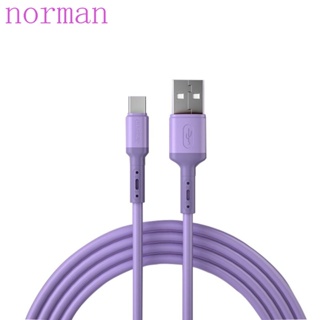 Norman สายเคเบิลซิลิโคน USB C Type C 3A สําหรับโทรศัพท์มือถือ 1 ชิ้น