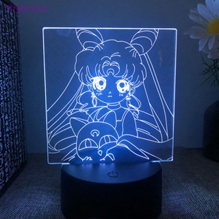 Brightstar โมเดลฟิกเกอร์อนิเมะเซเลอร์มูน Tsukino Usagi Moon Warrior 3d Led Ninght