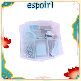 Espo ชุดอุปกรณ์โต๊ะทํางาน พลาสติก โลหะ สีฟ้า ขนาดเล็ก สําหรับสํานักงาน