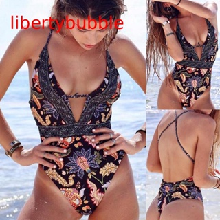 【libertybubbler】ชุดว่ายน้ํา บิกินี่ ดันทรง เสริมฟองน้ํา สําหรับสตรี