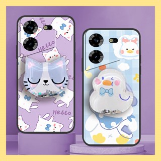 Cute glisten Phone Case For Tecno Pova5 4G Cartoon Kickstand Waterproof Soft Case drift sand Anti-dust Dirt-resistant