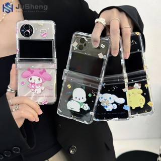 SANRIO Jusheng เคสโทรศัพท์มือถือ แบบฝาพับ ลายซานริโอ้ แฟชั่น สําหรับ vivo X Flip สามชิ้น