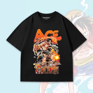 ป่าเสื้อยืดโอเวอร์ไซซ์ พิมพ์ลาย ONE PIECE BOOTLEG ACE Madman | เสื้อยืด ขนาดใหญ่ | เสื้อยืด ลายการ์ตูนอนิเมะ | เสื้อยืด