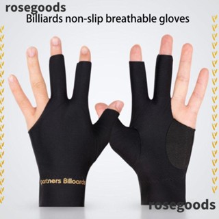 Rosegoods1 ถุงมือสนุ๊กเกอร์ ระบายอากาศ สามนิ้ว ยืดหยุ่น มือซ้าย