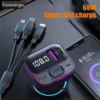 Forevergo เครื่องรับส่งสัญญาณเสียง MP3 ไร้สาย บลูทูธ 5.0 66W PD ชาร์จเร็ว สําหรับรถยนต์ H9V8