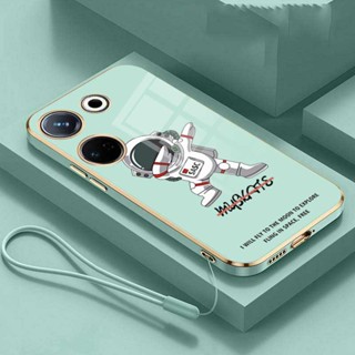 เคสโทรศัพท์มือถือ ลายการ์ตูนนักบินอวกาศ พร้อมสายคล้อง สําหรับ TECNO Camon 20 Pro camon20 19 Pro ITEL S23 Pova 4 Pro NEO 2