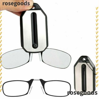 Rosegoods1 แว่นตาอ่านหนังสือ พวงกุญแจ น้ําหนักเบา ไม่มีกรอบ