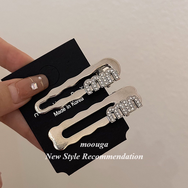 Moouga/sweet กิ๊บติดผมโลหะ สีเงิน ระดับไฮเอนด์ เครื่องประดับผมด้านข้าง