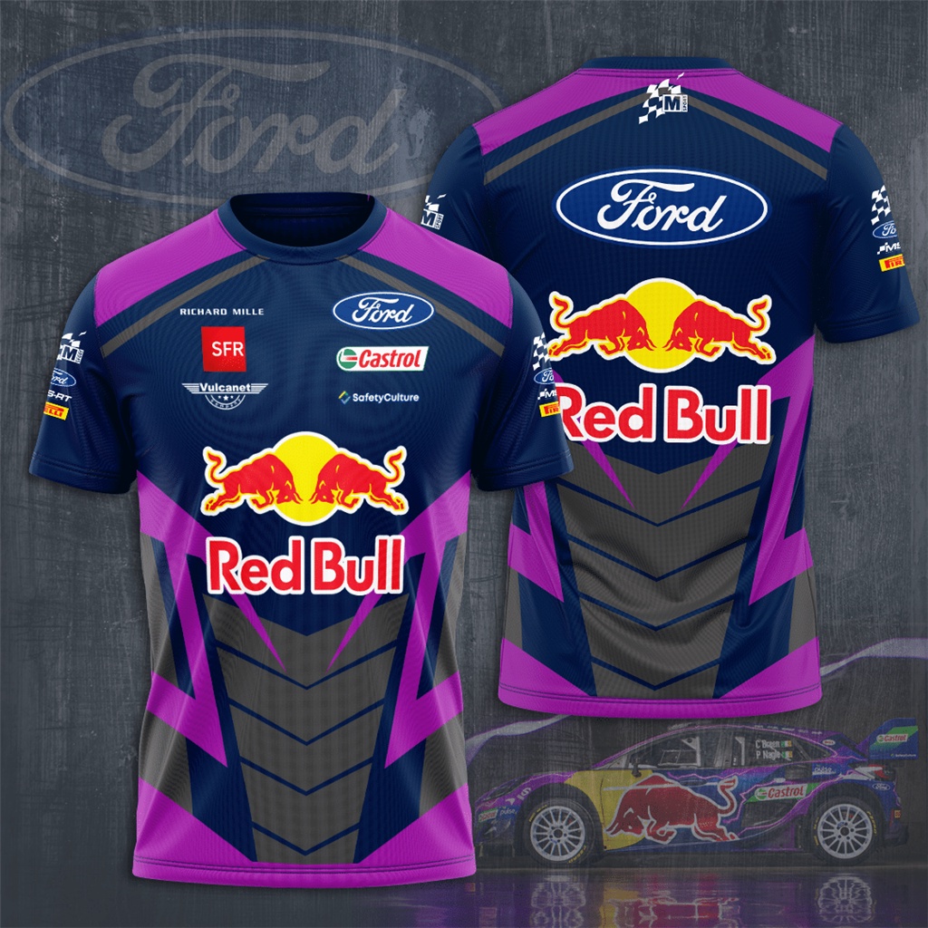 เสื้อยืดแขนสั้น พิมพ์ลายทีมแรลลี่ M-Sport Ford World แฟชั่นฤดูร้อน สําหรับผู้ชาย และผู้หญิง
