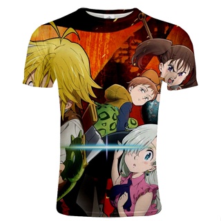 เสื้อยืด พิมพ์ลายอนิเมะ The Seven Deadly Sins สไตล์ฮาราจูกุ สตรีท