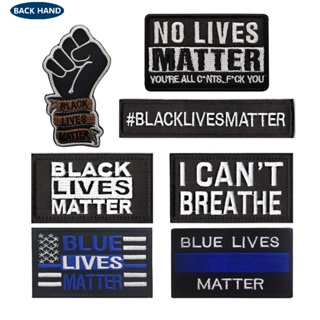 【Customized 】แพทช์เวลโคร ปักลายสัญลักษณ์ BLACK LIVES MATTER 3D สําหรับตกแต่งเสื้อแจ็กเก็ตยีน หมวก กระเป๋าเป้สะพายหลัง