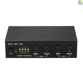 Um4x4 อินเตอร์เฟซ USB MIDI 4 IN 4 Out 64 MIDI ช่องสัญญาณ 4i 4o + Merge 2i4o MIDI Box 4X4