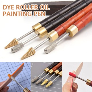 New Leather Craft Tool Metal Top Edge Pen Dye Roller Oil Painting Pen Applicator