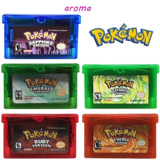 Aroma การ์ดเกมโปเกม่อน GBA SP วิดีโอเกม ภาษาอังกฤษ คลาสสิก หลากสี สําหรับเด็ก เก็บสะสม ของขวัญ