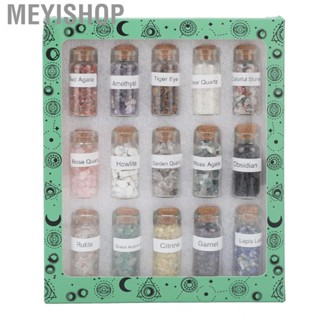 Meyishop 15xDifferent Stone  Healing Stones In Glass Bottles Chakra AE