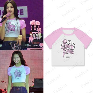 เสื้อยืดลําลอง ผ้าฝ้าย แขนสั้น คอกลม พิมพ์ลาย Kpop Blackpink LISA JENNIE ROSE JISOO BORN PINK World Tour สไตล์ฮิปฮอป สําหรับผู้ชาย และผู้หญิง 2023