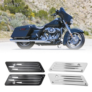 B_HILTY 2 ชิ้น Saddlebag Latch ครอบคลุม Saddle Bag ด้านนอกฝาปิดบานพับครอบคลุมแผ่นสำหรับ Touring Street Glide Electra Road 1993 ถึง 2013