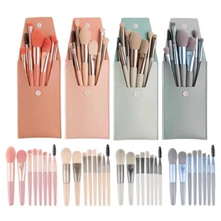 Spot# high quality 8-piece makeup brush set portable travel suit soft hair beginner mini 8-piece makeup brush 8jj