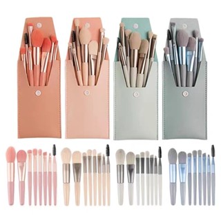 Spot# high quality 8-piece makeup brush set portable travel suit soft hair beginner mini 8-piece makeup brush 8jj