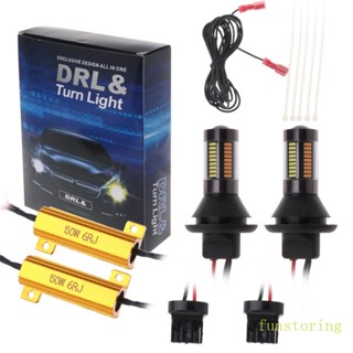 Fun ไฟเลี้ยว LED DRL 7440 3014 66 ดวง สําหรับรถจักรยานยนต์ 2 ชิ้น