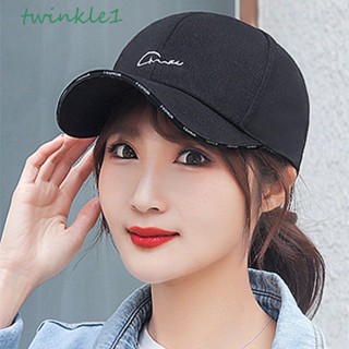 Twinkle1 หมวกเบสบอล ปักลาย สีพื้น แฟชั่นสไตล์เกาหลี สตรีท