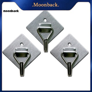 &lt;moonback&gt; 3 ชิ้น สเตนเลส ห้องน้ํา ผ้าขนหนู ตะขอกาว แขวนผนัง หมวก กระเป๋า ที่แขวนกุญแจ