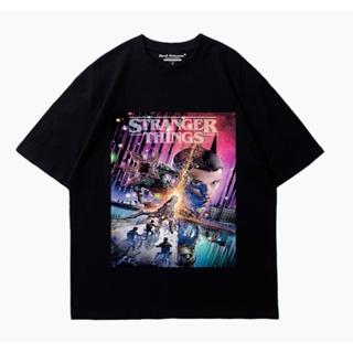 คอตต้อนคอกลมเสื้อยืด พิมพ์ลาย Stranger Things Season 4ผู้ชายและผู้หญิงพลัสขนาดหลวมแขนสั้นด้านบนแฟชั่นลำลองเสื้อยืด_01