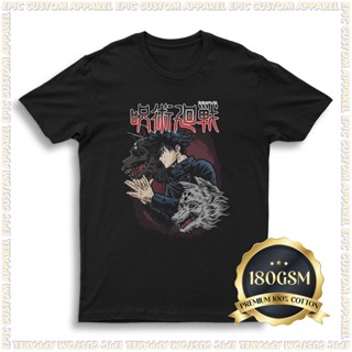 Jujutsu Kaisen Megumi Fushiguro Anime Graphic Premium Tee 100% Cotton Unisex T-Shirt Kain Tebal_03