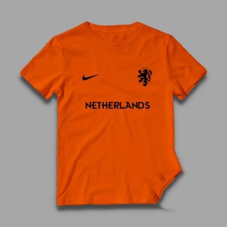 oversize T-shirt เสื้อยืด ลายทีมชาติดัตช์ 2022 (เรียบง่าย) Qatar World Cup 2022 S-5XL